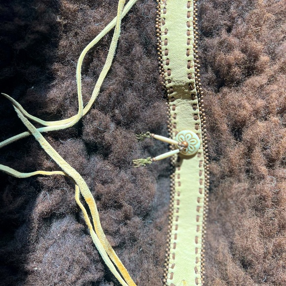 Handmade Leather Choker Necklace with Beaded Accents - Picture 3 of 3